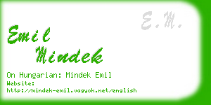 emil mindek business card